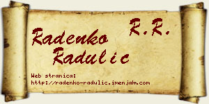 Radenko Radulić vizit kartica